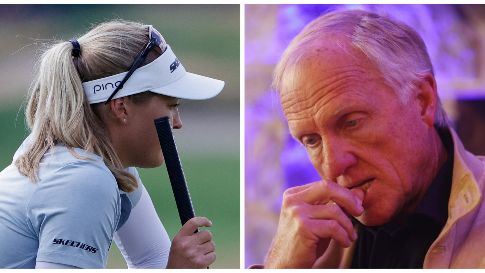 Greg Norman with another own-goal trying to make this point about ladies' game